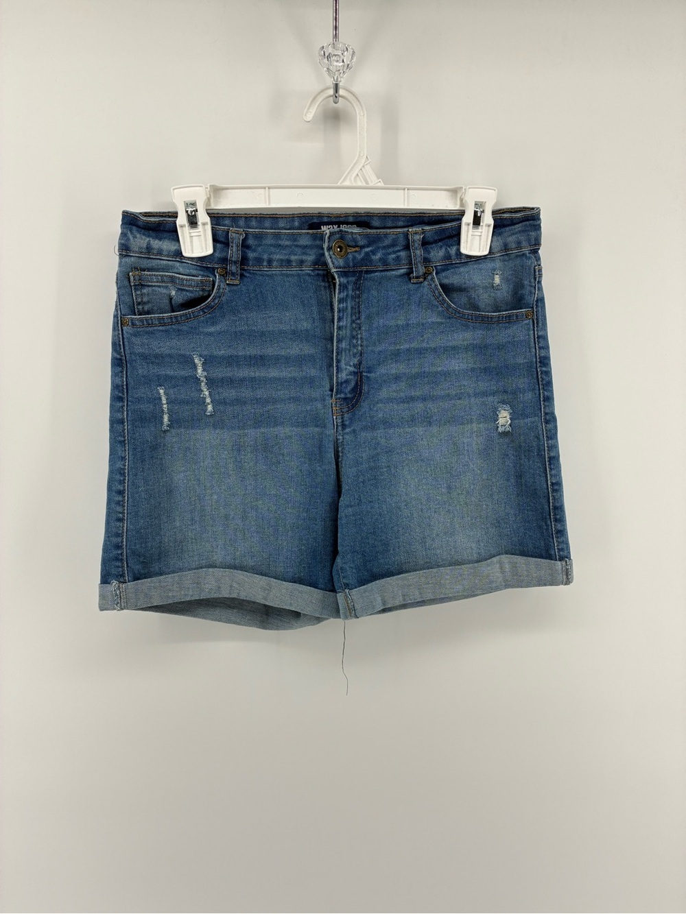 Classic Blue Denim Cuffed Women's Shorts
